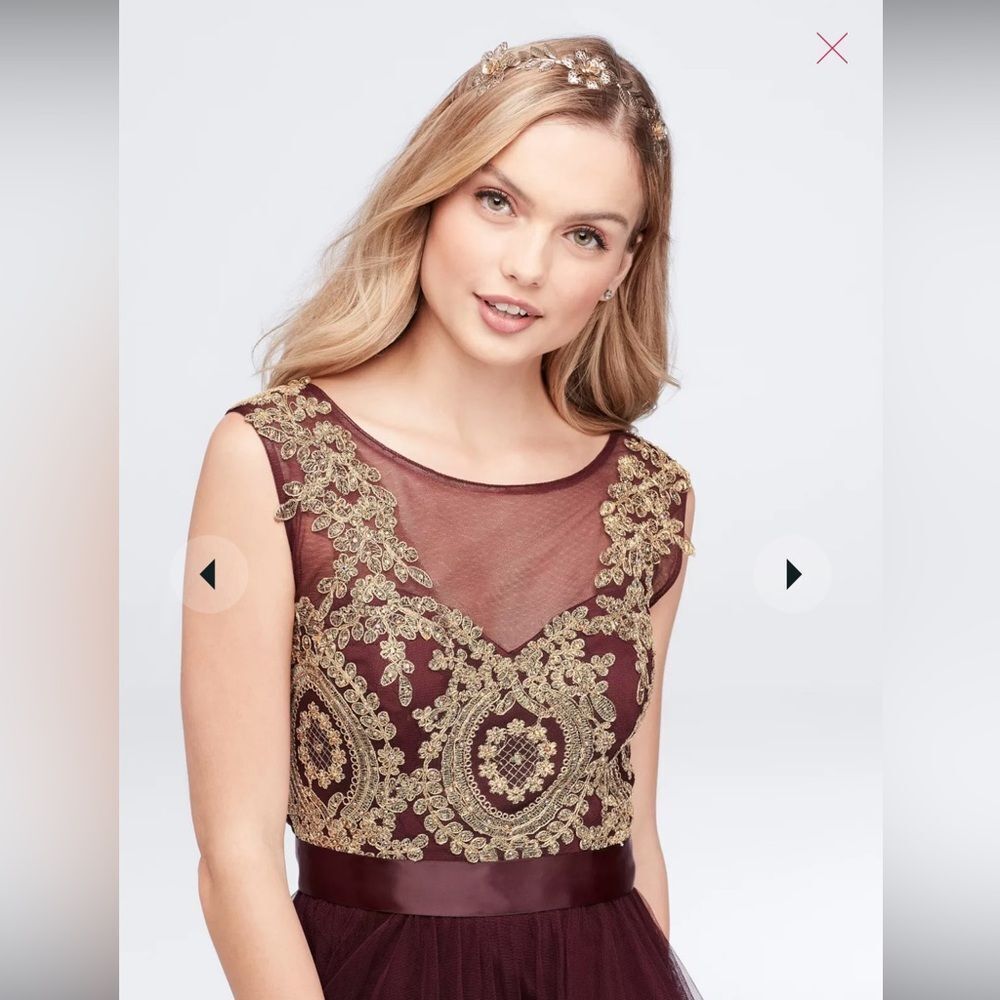 NWT City Triangles Long Prom Dress Wine / Gold Juniors sz 13